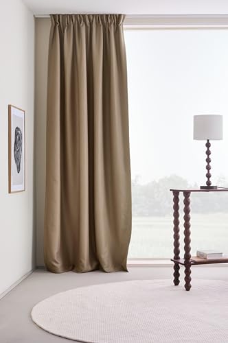 JOTEX Shadow Blackout Curtain with Multifunctional Tape (Pack of 1), Light Brown, 140 x 300 cm