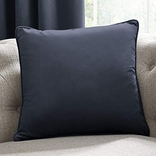 Laurence Llewelyn-Bowen Velvet Cushion – Navy Blue Luxury Throw Pillow – 43x43cm Soft Decorative Cushion with Filling – Montrose Collection – Elegant Accent for Sofa, Bed or Chair