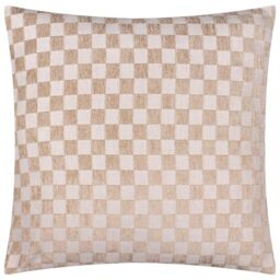 furn. Hoem Larro Cushion Cover – Textured Checkerboard Jacquard Chenille Decorative Case (Natural – 45x45cm)
