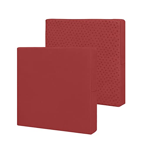 Easy-Going Waterproof Patio Cushion Covers 24x22x4 inch 2 Pack Replacement Non-Slip Outdoor Seat Cushion Slipcover with Zipper. Red