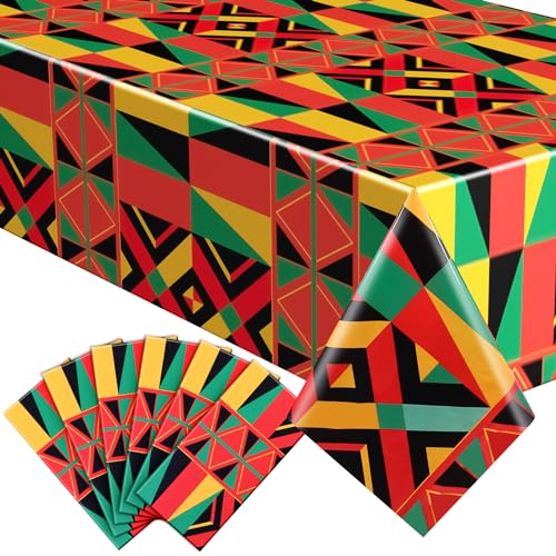 Frienda Black History Month Tablecloths 54 x 108 Inch Afro African American February Plastic Table Cloth Rectangular Disposable Black History Table Cover for Holiday Kitchen Dining Table Decor (6)