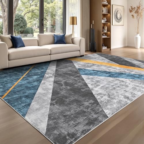 Sour Lemon Rugs Living Room Large 120x160 - Machine Washable Rug - Area Rugs for Bedroom - Large Boho Rug Vintage Rugs Anti Slip Fluffy Carpet for Living Room, Bedroom