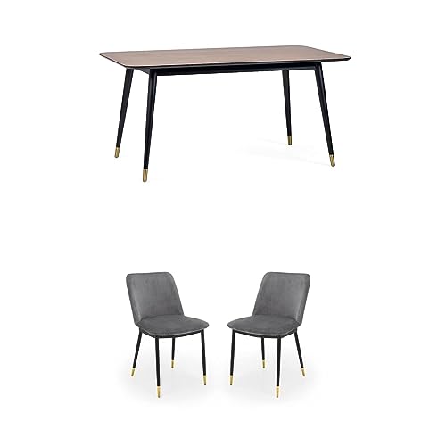 Julian Bowen Findlay Square Dining Table & 4 Grey Chairs - H81xW90cm