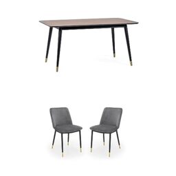 Julian Bowen Findlay Square Dining Table & 4 Grey Chairs - H81xW90cm