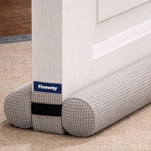 Fineway Under Door Draught Excluder for Doors - 80cm Double-Sided Interior Door Draft Excluder for Doors, Cold Air and Noise & Wind Blocker - Fits Standard UK Doorframe - Pack of 1