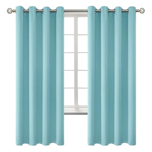 BGment Blackout Curtains - Grommet Thermal Insulated Room Darkening Bedroom and Living Room Curtains, Set of 2 Panels (55 x 69 Inch, Baby Blue)