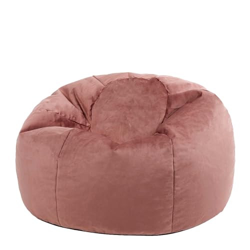 icon Kingston Velvet Bean Bag, Dusk Pink, Large Adult Bean Bag Chair with Filling Included, Accent Chair, Living Room, Living Room Furniture, Bedroom Furniture