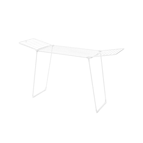 Brabantia HangOn Drying Rack, 22 metres (White), Large Capacity Clothes Drying Rack for Up to One Full Machine Load, Foldable Laundry Stand for Large and Small Items, No Pegs Needed