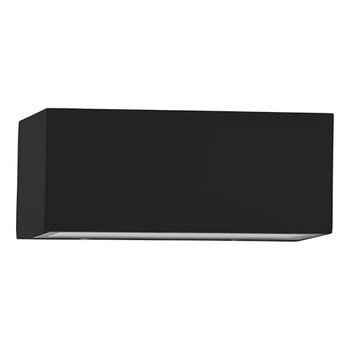 EGLO LED outdoor wall light fixture Spongano, external porch lighting, rectangular outside spotlight, up and down façade lamp, anthracite aluminium and clear glass, warm white, IP65