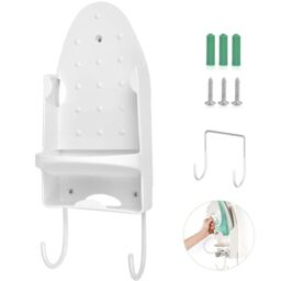 Oranlife Wall Mounted Ironing Board Rack Electric Iron Holder, White