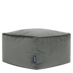 icon Amara Velvet Small Bean Bag Footstool with Filling Included, Grey