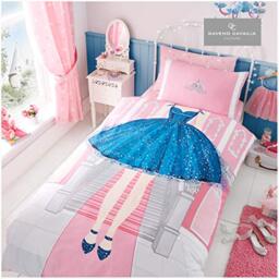 Gaveno Cavailia Kids Panel Duvet Set Princess Single Children Character Bedding 2 Piece Printed Reversible Bedlinen Easy Care Bedset 1 Quilt Cover and 1 Matching Pillow Case