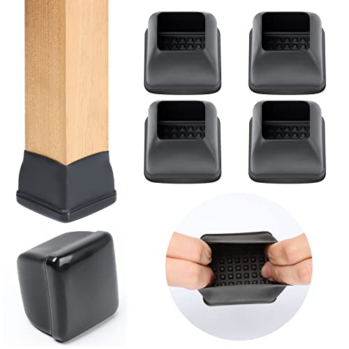 "Ezprotekt Chair Leg Sliders for Carpet, 24 Pcs Square Chair Glides for Carpet, Carpet Furniture Pads Stool Leg Protectors Caps, Carpet Furniture Glides Quickly and Easily (XL Fit: 1.5"" - 2"")"