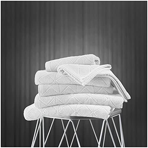 GC GAVENO CAVAILIA Luxury Egyptian Cotton 2 Pack Super Soft 600 GSM Geo Triangle Absorbent Bath Sheet, White, 90x140 Cm