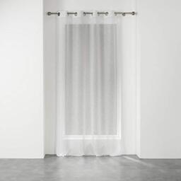 Douceur d'Int??rieur Elia Net Curtain with Eyelets 140 x 240 cm Appliqu?? Weave White/Silver