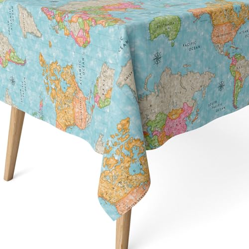 ECOMMERC3 - Stain Resistant Tablecloth for Rectangular Table Size 260 x 140 cm - Stain Resistant Extra Soft and Waterproof Tablecloth Blue