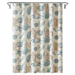 YOSTEV Starfish and Seashells Ivory Bathroom Fabric Shower Curtain with Hooks,Unique 3D Printing,Decorative Bathroom Accessories,Water Proof,Reinforced Metal Grommets 72x72 Inches