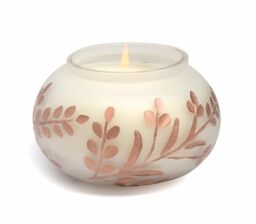 Paddywax Holiday Candles Cypress & Fir Frosted Glass Luxury Artisan Scented Candle, 255g, White/Copper