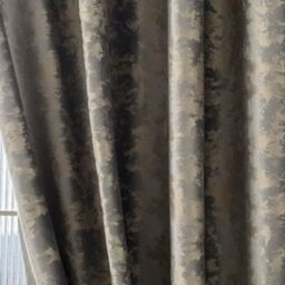 Amidoudou 1 Pair Nordic Style Luxury Velvet Curtains for Living Room Gray and Gold Bedroom Curtains (Gray,54x90 Inch)