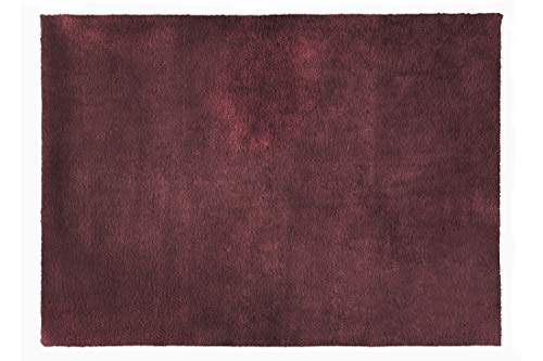 Eurofirany Decorative Rug Doormat Rug Runner Bath Mat Living Room Bedroom Kitchen Rectangular Faux Fur Soft, Bordeaux Red, 62 x 90 cm