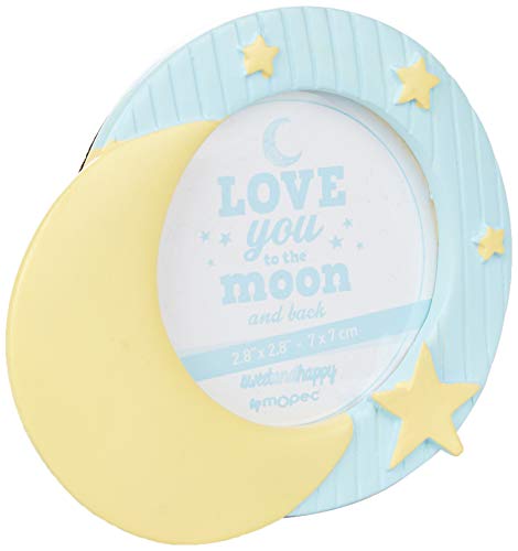 Mopec Z1970 Photo Frame Baby Moon and Stars, Resin, Multi-Colour, 7 x 7 cm