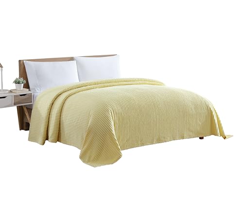 Beatrice Home Fashions Chenille Bedspread, Cotton, Yellow, Twin