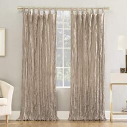 "No. 918 Sun Zero Distressed Velvet Blackout Tab Top Curtain Panel, Pearl, 50"" W x 95"" L (Pack of 1)"