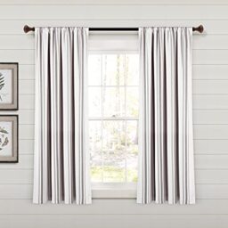 "Lush Decor Farmhouse Stripe Yarn Dyed Eco-Friendly Recycled Cotton Window Curtain Panel Pair, 42"" W x 63"" L, Gray - Classic Modern Rustic Charm - Eco Friendly Cotton Fabric"