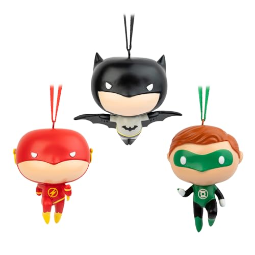 Grupo Erik Christmas Ornaments - DC Comics Gifts - Christmas Tree Decorations Set Of 3 - Batman, Flash, Green Lantern - Batman Gifts, Xmas Decorations For Tree