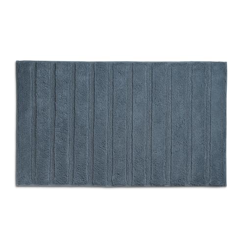 kela Megan 24701 Bath Mat 80 cm x 50 cm 100% Cotton Smoke Blue Non-Slip Washable up to 30 °C Suitable for Underfloor Heating