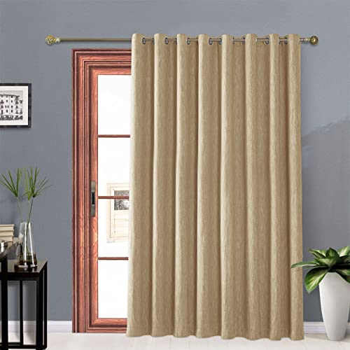 Melodieux Elegant Cotton Blackout Thermal Insulated Grommet Top Curtains/Drapes for Bedroom, 100 by 96 Inch, Coffee