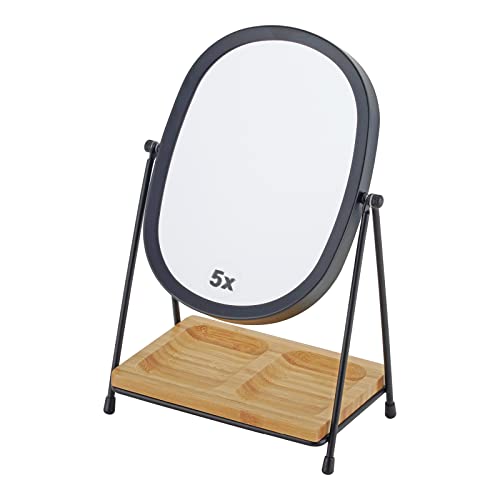 JOYOEIKON Classic Dual Sided 5X and 1X Magnifying Makeup Mirror and Tabletop Standing 360° Rotation Vanity Mirror,Desktop Cosmetic Mirror