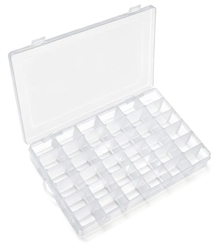 IOOLEEM 36 Grids Plastic Bead Organizer Box, Adjustable Dividers, Sewing storage, Organizer Container Storage Box, Dividers for bead arts and crafts.