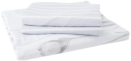 Catherine Lansfield Meadowsweet Floral 200 x 200 cm Duvet Cover and 2 80 x 80 cm Pillowcase White/Grey BD/51080/W/DE200200/WGY