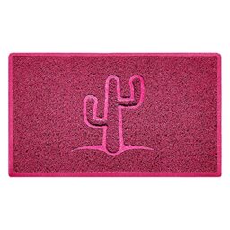 Nicoman Cactus Embossed Shape Door Mat Dirt-Trapper Washable Barrier Doormat-(Use Indoor or Sheltered Outdoor)-(75x44cm/29.5x17.3inches,Medium) Pink