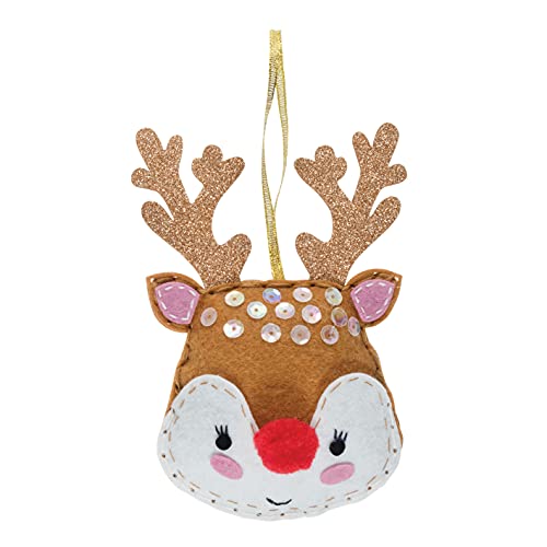 Trimits Christmas Felt Decoration Kits, 9 x 14cm, Reindeer