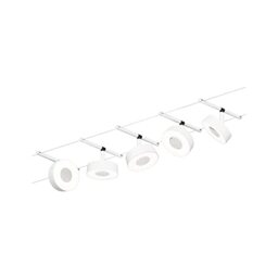 Paulmann 94477 LED Cable System Circle Base Set 5 x 400 lm incl. 5 x 5 W Warm White Matt Chrome Plastic Metal Lighting System 3000 K