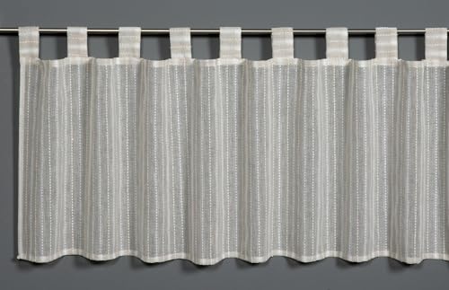 Gardinia Bistro Curtain Textured Voile with Effect Yarn Beige 140 x 45 cm