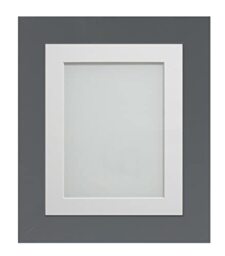 Frame Company Watson Grey Picture Photo Frame fitted with Perspex, 30x20 inch with White Mount for image size A2