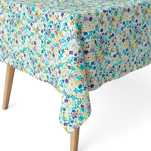 ECOMMERC3 - Stain Resistant Tablecloth for Rectangular Table Size 300 x 140 cm - Stain Resistant Tablecloth Extra Soft and Waterproof Blue