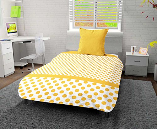 Timeless Printed Duvet 140 x 200 cm, Polka Dot, Polyester, Yellow, 140 x 200 cm