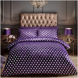 GC GAVENO CAVAILIA Teddy Fleece Duvet Set, Super Soft Single Quilt Cover, Cuddle Bedding Sets, Purple