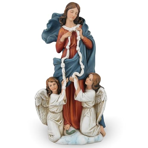 "BC Catholic Mary Untier of Knots Statue, Blessed Virgin Mary Devotion Home Decor, Religious Gift, 9.8"" H, Handmade by Buildclassic"