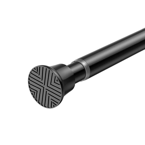 Small Tension Rod 16-38inch Black Tension Curtain Rod No Drilling Spring Rods for Windows Short Tension Rod Adjustable Curtain Rod for Windows,Door,Closet,Kitchen