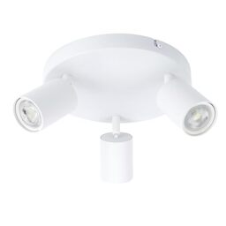 Integral LED Siena 3 Way Round Base GU10 LED Spotlight - Modern Indoor Ceiling Light Fitting - Adjustable and Rotatable - Ideal for Living Room, Bedroom and Kitchen - Premium Matt White Finish