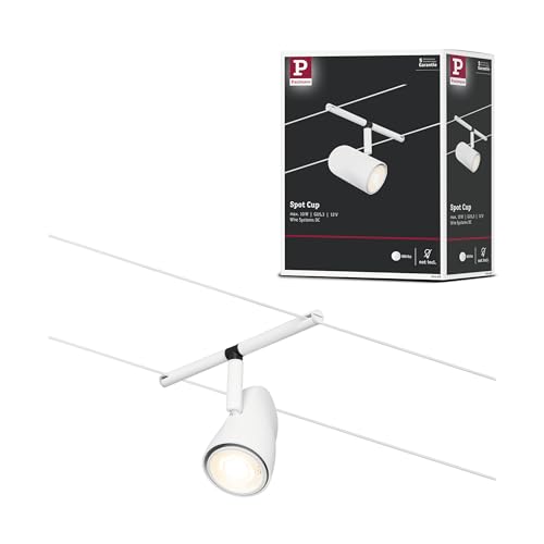 Paulmann Seilsytem Cup 94468 Single Spotlight Max 10 W White Matt Chrome Plastic Metal Rail GU5.3