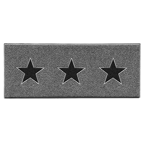 Nicoman Triple Stars Door Mat|Entrance Barrier Dirt-Trapper Floor Mat|Patio Garden Conservatory Doormat|Indoor Outdoor Matt|Grey with 3x Black Stars, Runner 150x60cm/5x2ft