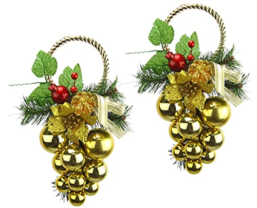 Hanging Wall Decoration with Artificial Fir Poinsettia Cones Bow Flower Decoration Christmas Decoration Door Wall Hanger Wreath Wreath Wreath Christmas Wreath Garland Wall Decoration Decoration