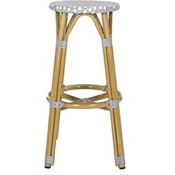 SAFAVIEH Modern Outdoor Barstool, in Grey and White