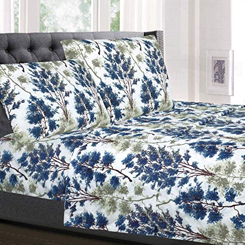 Sweet Home Collection Luxury Bedding Set with Flat, Fitted Sheet, 2 Pillow Cases, Microfiber, Florence, Queen